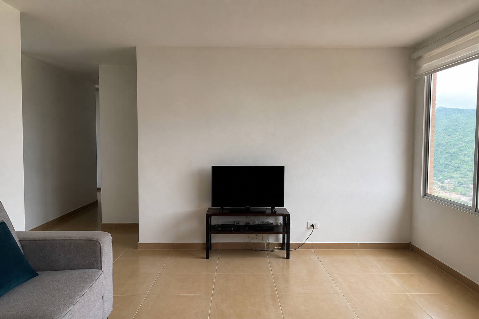 Sala antes de integrar el mueble de televisión