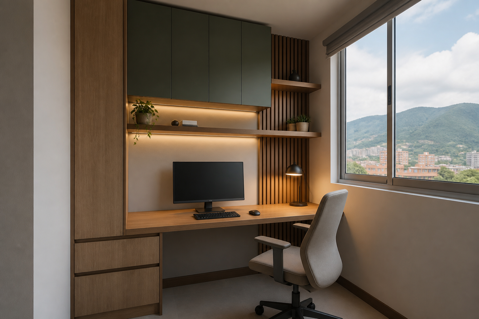 Home office personalizado para apartamento en Bucaramanga