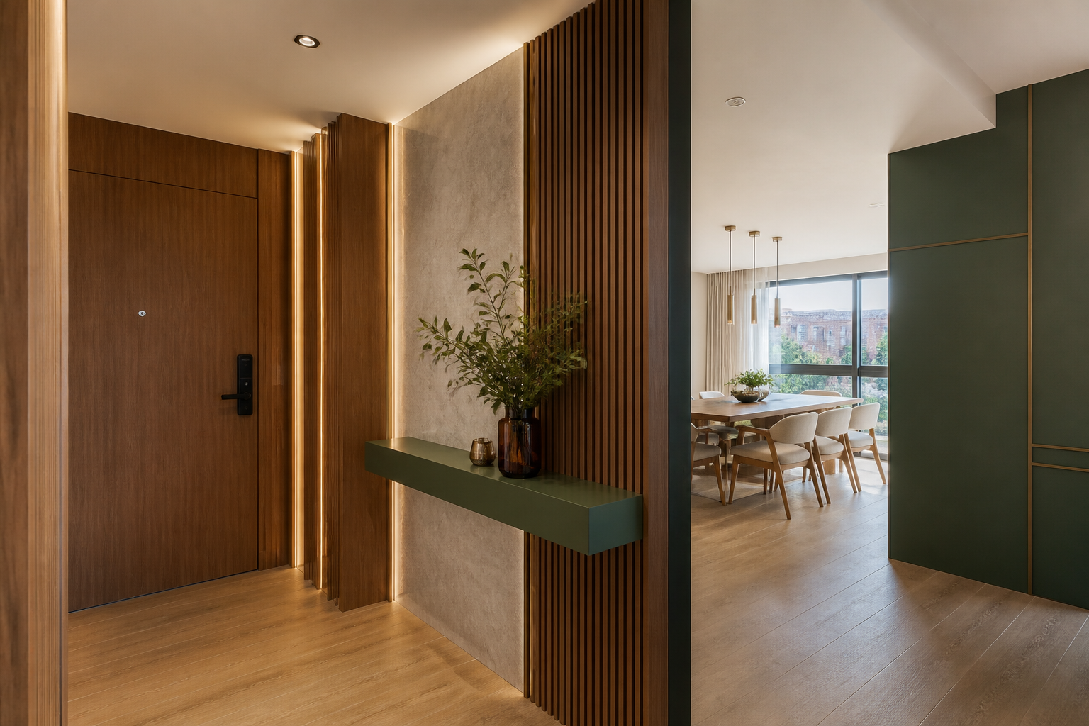 Revestimiento decorativo integrado en apartamento de Bucaramanga